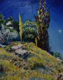 Untitled by H. Burgess, oil on board, sold Apr 2024