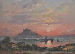 Untitled by William Cox, oil on board, sold Apr 2024