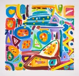Untitled by Gillian Ayres, Etching with aquatint and carborundum, extensively hand-coloured in acrylic, sold Jul 2025