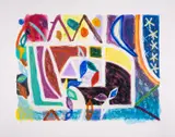 Untitled by Gillian Ayres, Etching with carborundum printed in colours, extensively hand-coloured in acrylic, sold Jul 2025