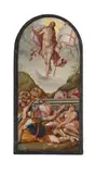 Called maso da san friano (italian 1531-1571), the resurrection of christ by Maso da San Friano, Tempera on panel, with an arched top, sold Jul 2025