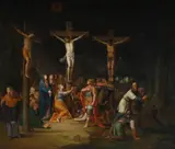 Crucifixion by Conrad Huber, Oil on canvas, sold Jul 2025