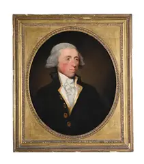 Portrait of william george digges la touche by Gilbert Stuart, Oil on canvas, oval, sold Jul 2025