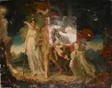 The temptation of hercules by Thomas Stothard, Oil on canvas, sold Jul 2025