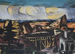 Grosser steinbruch in oberbayern (large quarry in upper bavaria) by Max Beckmann, Oil on canvas, sold Jul 2025