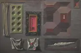 Trompe l'oeil à clef by Peter Rose Pulham, 1939, Oil on panel, sold Jul 2025