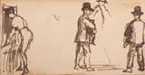 Figure studies by David Wilkie, Pen and brown ink, sold Jul 2025