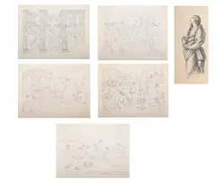 Untitled by John White Abbott, Pencil, unframed The first five signed with a monogram and inscribed `RAPHAEL', sold Jul 2025