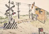 Untitled (private r.r. station of the chauncey mccormicks by Malvin Marr Albright, 1935, Ink and watercolour, sold Jul 2025