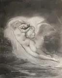 Jupiter & leda by Anne-Louis Girodet, Charcoal heightened with white chalk, sold Jul 2025
