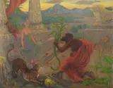 L'hommage by Paul Ranson, Pastel on canvas, sold Jul 2025