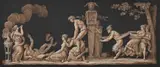 Bacchic frieze by Jean-Jacques Lequeu, Pen and black ink, with brown wash and white highlighting, sold Jul 2025