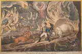The valley of the shadow of death by James Gillray, Etching and aquatint with original hand-colouring Published by Hannah Humphrey, sold Jul 2025