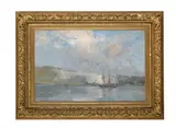 View across the water by Bertram Priestman, Oil on canvas, sold Jun 2025
