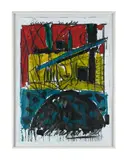 Minks man, a rug as well by Bruce McLean, 1987, Acrylic and ink on paper, sold Jun 2025