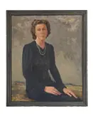 Portrait of daisy walker of syston by Harold Gresley, Oil on canvas, sold Jun 2025
