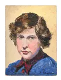 Portrait of claude berjonneau by Jehan Berjonneau, Oil on card, sold Jun 2025
