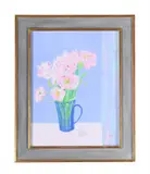 Still life of flowers in a blue jug by Muriel Cuckney, Oil on canvas, sold Jun 2025