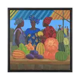 African market, the melon stall by G. Lilian, Oil on canvas Indistinctly signed to stretcher, sold Jun 2025