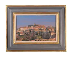Mediterranean village by Richard Foster, Oil on board, sold Jun 2025