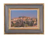 Mediterranean village by Richard Foster, Oil on board, sold Jun 2025