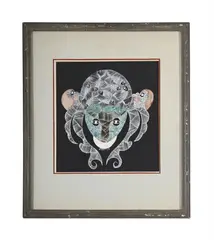 Head by Scottie Wilson, Ink, watercolour and gouache, sold Jun 2025