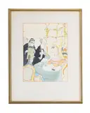 A fine vintage by Michael ffolkes, Ink, wash, heightened with white, sold Jun 2025