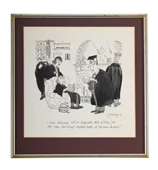 He's decided not to bequeath by Michael ffolkes, Ink, wash, heightened with white, sold Jun 2025