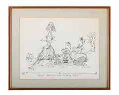 Alice, have you been drinking again? for punch magazine by Michael ffolkes, 1972, Ink, pencil Singed, sold Jun 2025