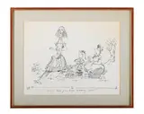 Alice, have you been drinking again? for punch magazine by Michael ffolkes, 1972, Ink, pencil Singed, sold Jun 2025
