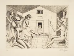 Untitled by Paul Delvaux, pencil, sold Jun 2025