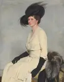 Portrait of mrs. kathleen mabel davies-cooke by Gerald Kelly, Oil on canvas, sold Jun 2025