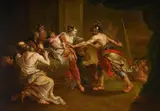 Ulysses seizing astyanax from andromache by Johann Zoffany, Oil on canvas, sold Jun 2025