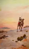 A desert scout by J. E. Bamford, Oil on board, sold Jun 2025