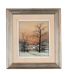 Village through the trees by Ivan Lacković Croata, oil, offered Aug 2026