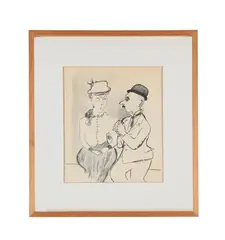 Fraud in the guise of love by Stella Steyn, Pencil and ink Studio stamp verso, offered Aug 2026