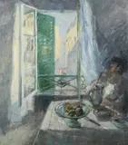 Petit dejeuner by Jane Corsellis, Oil on canvas, offered Jul 2026