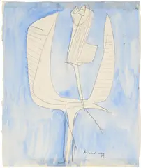 Study for a sculpture (cock) by Bernard Meadows, Pencil and watercolour, offered Jul 2026