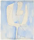 Study for a sculpture (cock) by Bernard Meadows, Pencil and watercolour, offered Jul 2026