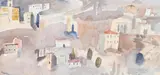 Hillside, san gimignano, tuscany: after the storm by Judy Buxton, Watercolour over pencil, offered Jul 2026