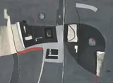 Abstract composition by Jeremy Annear, 1986, Gouache, offered Jul 2026