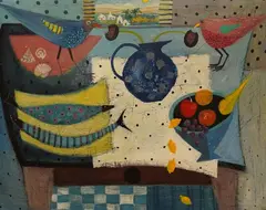 Happy days by Jane Arkwright, oil on wood, sold Aug 2026