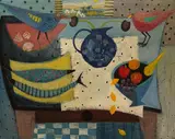 Happy days by Jane Arkwright, oil on wood, sold Aug 2026