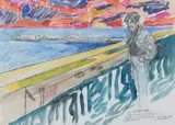 Untitled by John Bratby, pencil and watercolour on paper, sold Aug 2026