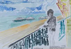 Untitled by John Bratby, pencil and watercolour on paper, sold Aug 2026