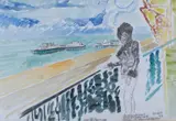 Untitled by John Bratby, pencil and watercolour on paper, sold Aug 2026