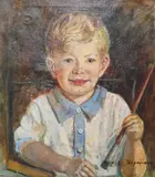 The Boy Artist by Zabelle Boyajian, oil on canvas, sold Aug 2026