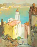 Untitled by Elie Bernadec, oil on board, sold Aug 2026