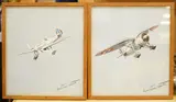 Loire 46 Single Seat Fighter by Lucian Cave, watercolor, sold Aug 2026