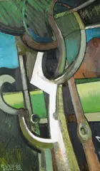White Tree by Geoffrey Key, oil on panel, sold Aug 2026